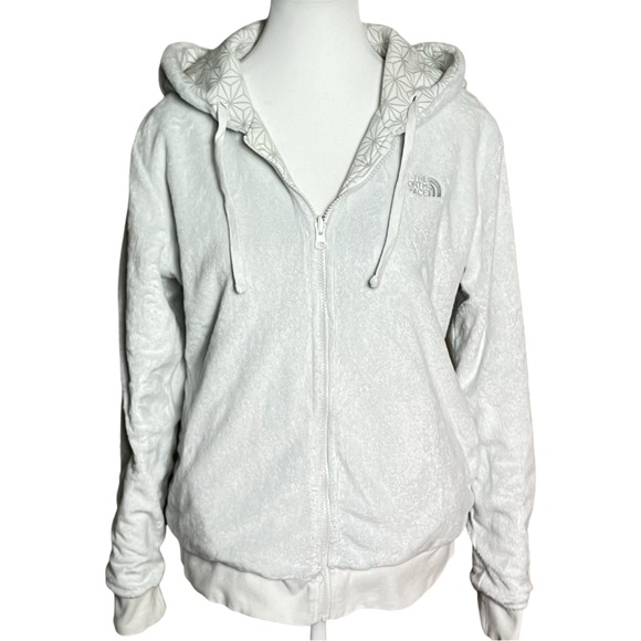 NORTH FACE Women’s Reversible Cotton Polar Fleece Hoodie Jacket Size L Gorpcore - Picture 2 of 11